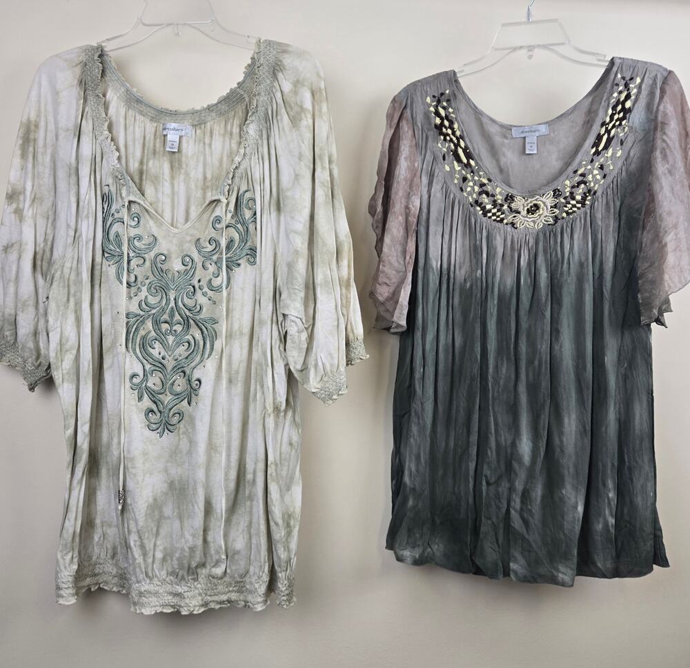 Dressbarn 3X Blouse Bundle of 2 Shirts Dressy Tops